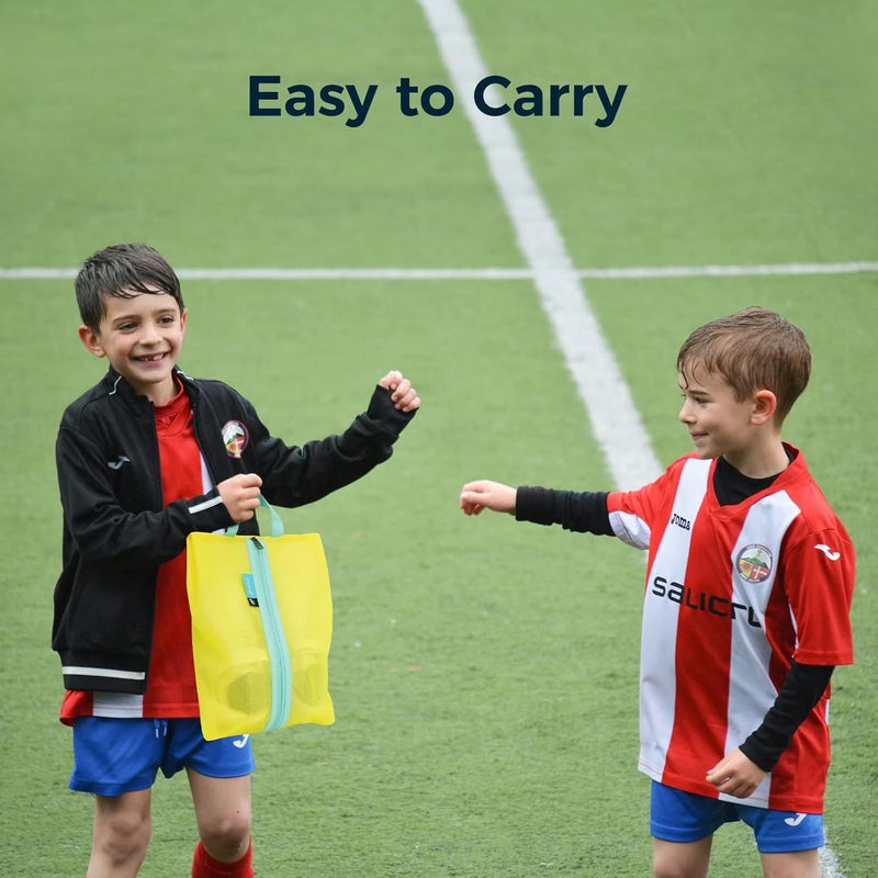pack all Kids Shoe Bag for Travel, Water-Resistant Shoe Pouch for Gym, Odor-Resistant Soccer Cleats Bag for Sport, Cute Design for Girls, Boys, Toddlers (Yellow) - Image 5
